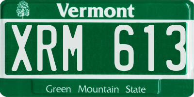 VT license plate XRM613