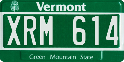 VT license plate XRM614