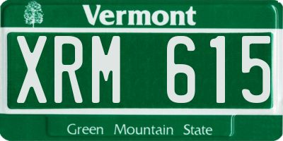 VT license plate XRM615