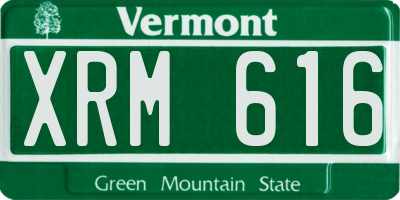 VT license plate XRM616
