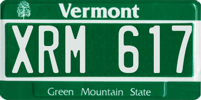 VT license plate XRM617
