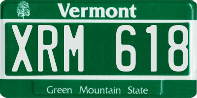 VT license plate XRM618