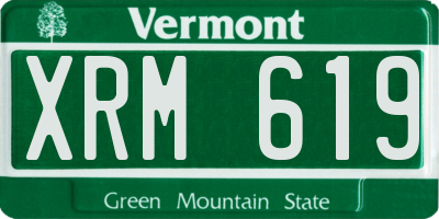 VT license plate XRM619