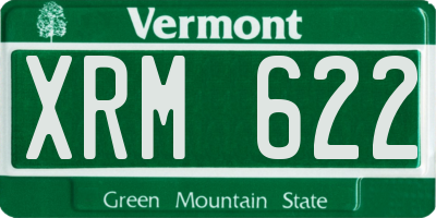 VT license plate XRM622