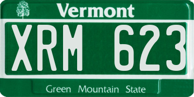 VT license plate XRM623