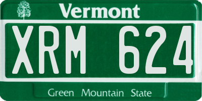 VT license plate XRM624