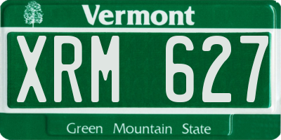 VT license plate XRM627