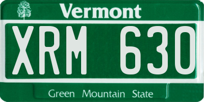 VT license plate XRM630