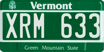 VT license plate XRM633