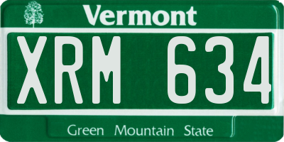 VT license plate XRM634