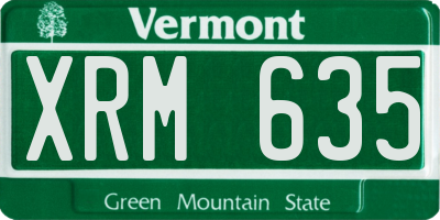 VT license plate XRM635