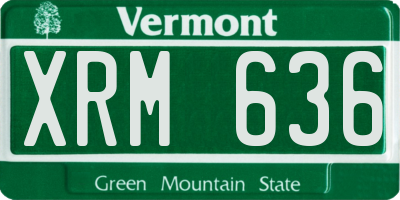 VT license plate XRM636