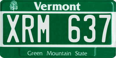 VT license plate XRM637