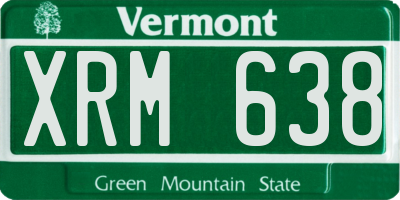 VT license plate XRM638