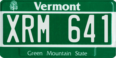 VT license plate XRM641