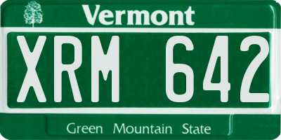 VT license plate XRM642