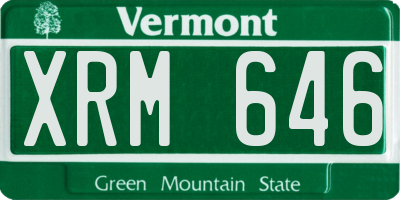 VT license plate XRM646