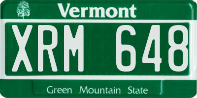 VT license plate XRM648