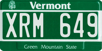 VT license plate XRM649