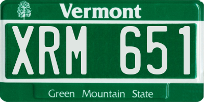 VT license plate XRM651