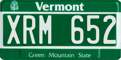 VT license plate XRM652