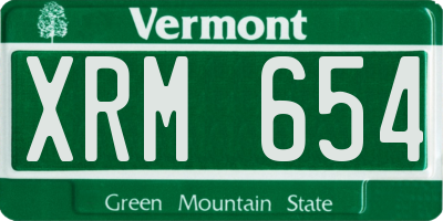 VT license plate XRM654