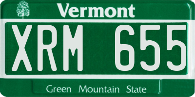 VT license plate XRM655