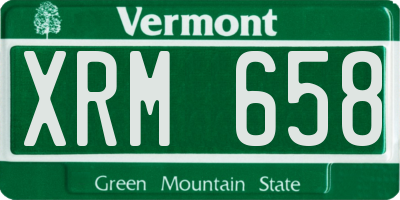 VT license plate XRM658