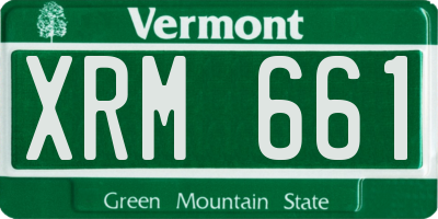 VT license plate XRM661
