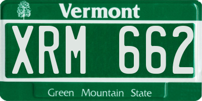 VT license plate XRM662