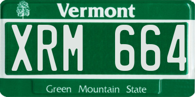VT license plate XRM664