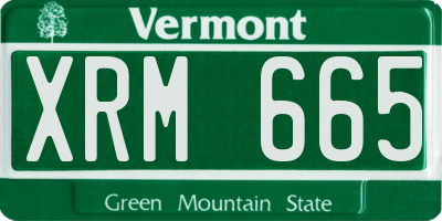VT license plate XRM665