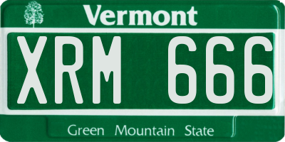 VT license plate XRM666