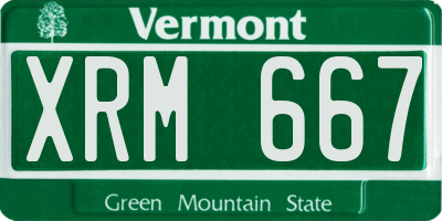 VT license plate XRM667