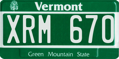 VT license plate XRM670