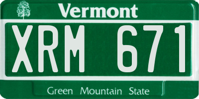 VT license plate XRM671