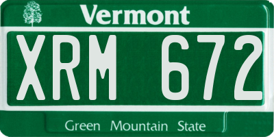 VT license plate XRM672