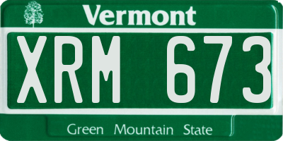 VT license plate XRM673