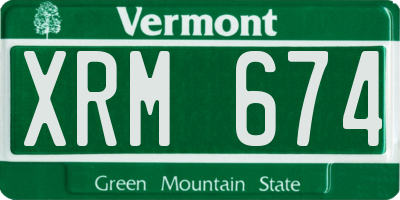 VT license plate XRM674