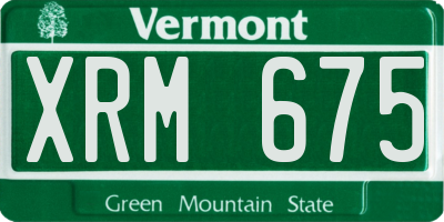 VT license plate XRM675