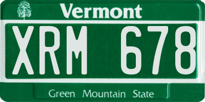 VT license plate XRM678
