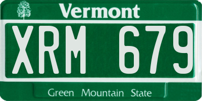 VT license plate XRM679