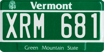 VT license plate XRM681