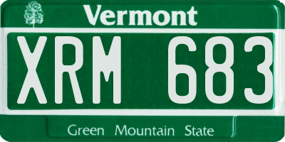 VT license plate XRM683