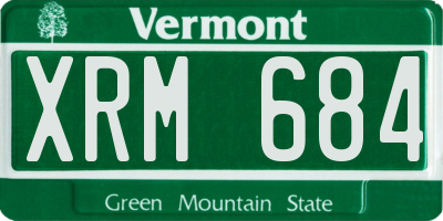 VT license plate XRM684