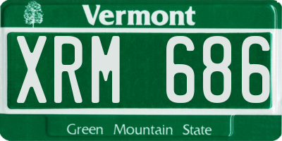 VT license plate XRM686