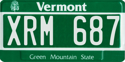 VT license plate XRM687