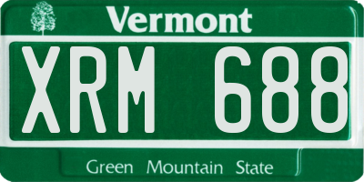 VT license plate XRM688