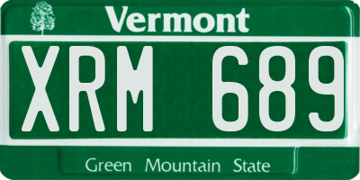 VT license plate XRM689
