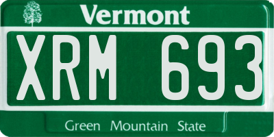 VT license plate XRM693